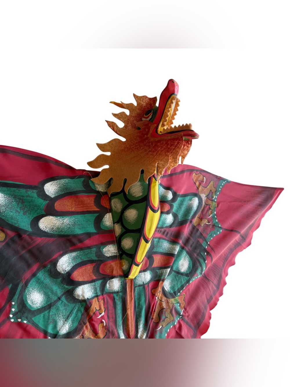 Large Balinese Dragon Kite - Red Design - Traditional Handmade Handpainted Decor